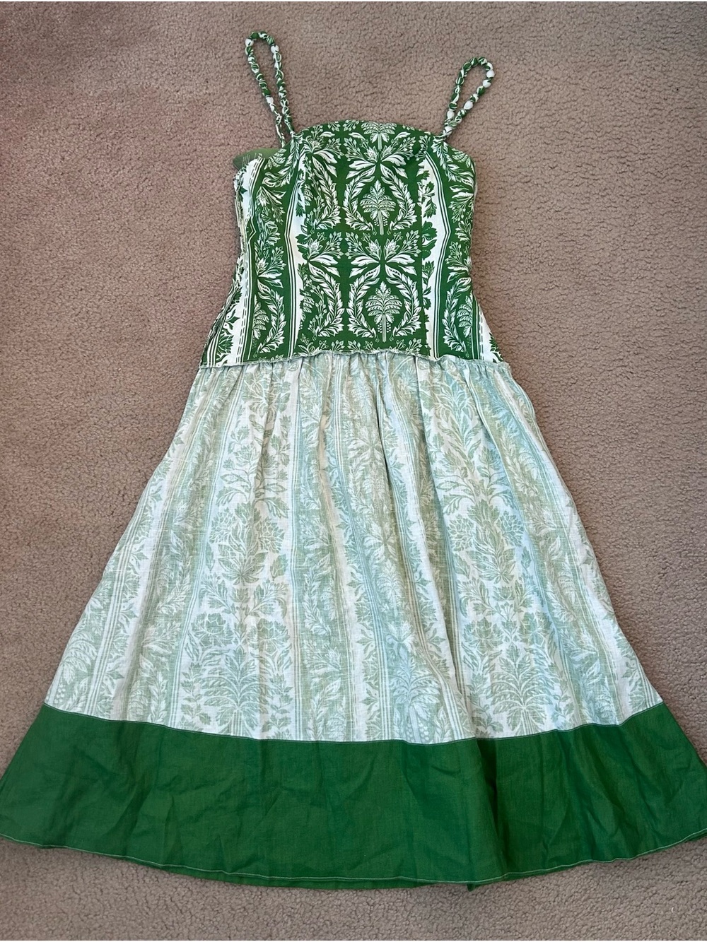 Anthropologie- Farm Rio Delicate Tapestry Midi Green dress - Picture 6 of 10